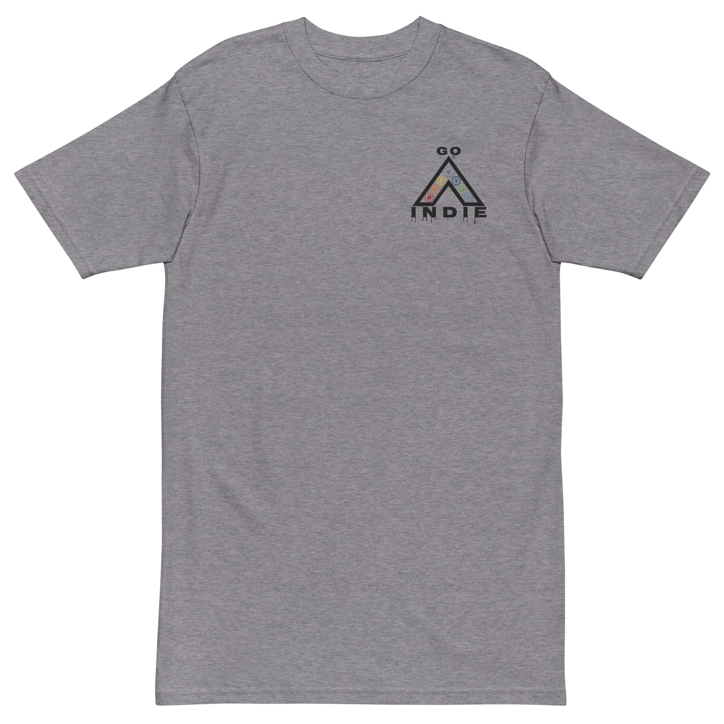 IndieGoActiv Men’s premium heavyweight Embroidered tee